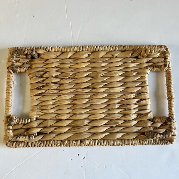 Woven Seagrass Serving Tray with Handles – Rustic Farmhouse Decor - Picture 7 of 10